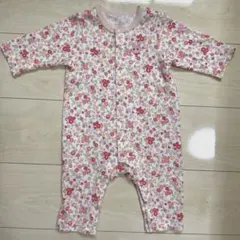 ホットビスケッツ　ミキハウス　花柄カバーオール　60-70 日本製