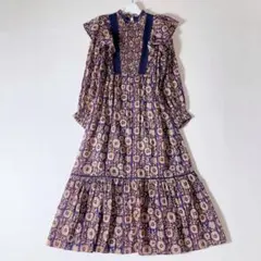 未使用級ꕥヌキテパ ラメ刺繍 2way ティアードロングワンピース 花 2023 未使用級ꕥヌキテパ ラメ刺繍 2way ティアードロングワンピース 花