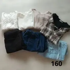 まとめ売り 160 女児　半袖トップス4着　ボトムス3本