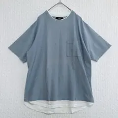 ビームスハート♦︎Tシャツ M メンズ 半袖 重ね着風 レイヤード風 グレー