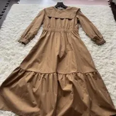 ZARA 襟付きワンピース　ブラウン