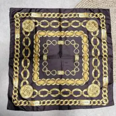 CHANEL シャネル シルク スカーフ チェーン柄 ヴィンテージ