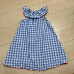 美品　ジャカディ　チェック柄　ノースリーブワンピース　104 4A