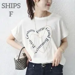 SHIPS【WEB限定】シップス　ハートロゴプリントTシャツ ホワイト 手洗い可のサムネイル