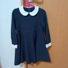 組曲　ネイビーの長袖ワンピース　120