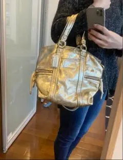 コーチ　バッグ　Poppy トートバッグ　ゴールド