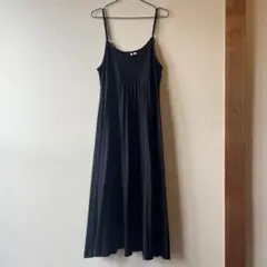 HK WORKS LONDON ブラックキャミソール ロングワンピース Lサイズ