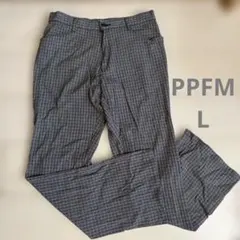 PPFM スラックス L チェック　パンツのサムネイル