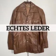70sヴィンテージ ECHTES LEDER 開襟レザーシャツジャケット 本革