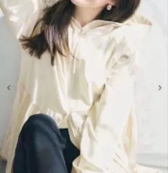 【Lサイズ】coca UVカットティアードパーカー アイボリー