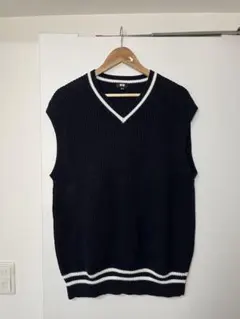 ネイビー Vネック ニットベスト