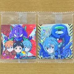 エヴァ シールウエハース2 零号機&レイ&シンジ&アスカ 2枚セットSR SSR
