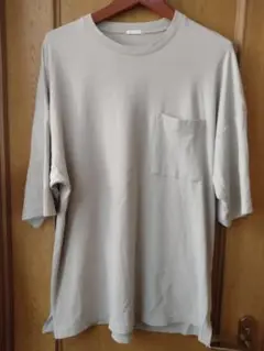 GU コットン オーバーサイズ Tシャツ L クリーム M 21年製