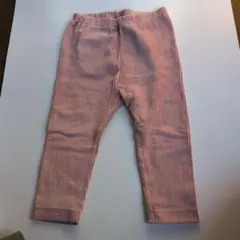 リブ編みピンクレギンス 80サイズ