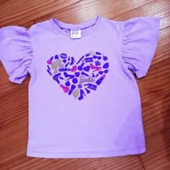 【Barbie】 パープル フリル袖 Tシャツ 140cmのサムネイル