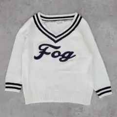 【美品】NICE CLAUP ナイスクラップ Fogロゴ Vネック ニット