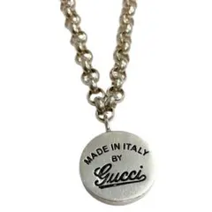 GUCCI グッチ ネックレス シルバーメダル ペンダント gucciロゴ