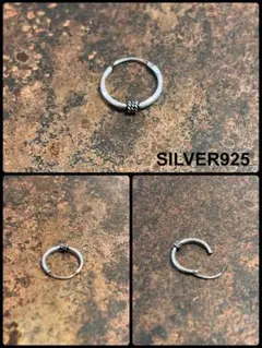 SILVER/シルバー925 フープデザインピアス【両耳】