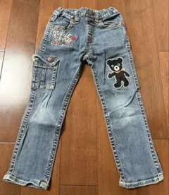 ダブルビー デニム 100センチ ビーくん刺繍
