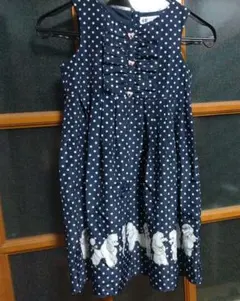 H&M 水玉模様 プードル柄 ノースリーブワンピース 130cm