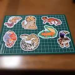 ヒョウモントカゲモドキ アオジタトカゲ ステッカーセット
