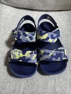 adidas ネイビー/イエロー迷彩 サンダル