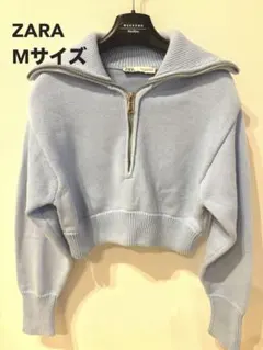 ZARA クロップドジップアップニット Mサイズ