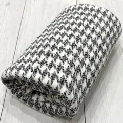 千鳥格子柄　白×黒　ウール　生地　布地