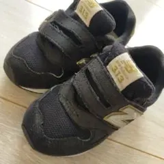 New Balance 313 ブラック ゴールドキッズスニーカー 子供14.5