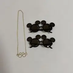 ディズニー ミッキー型 サングラス ネックレス