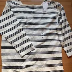 新品タグつき○2WAYボーダーT○ユニクロ○ロンT○ホワイト○M