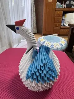 折り紙 白鳥の立体オブジェ　折り紙　ハンドメイド　立体