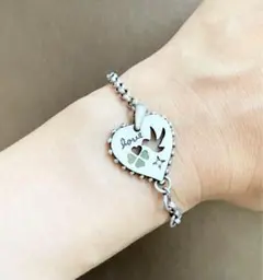 【No.212】スワロフスキーストーン & ハート ブレスレット 鳥 クローバー