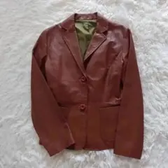 早い者勝ち✨ インエ 本革製テーラードジャケット Mサイズ レッドブラウン