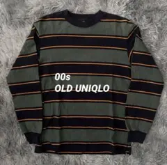 オールドユニクロ長袖ストライプカットソー Mサイズ 90s 80s