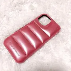 iphone13pro ケース ダウンジャケット メタリックピンク 韓国