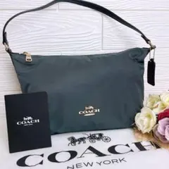 極美品☆COACHコーチ トートバッグ ナイロン軽量 アースカラー ハンドバッグ