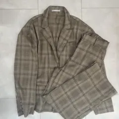 セットアップ　チェック柄　オーバーサイズ
