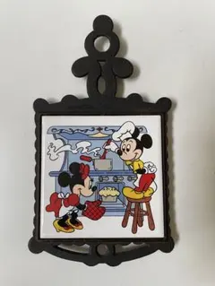 ディズニー　ミッキーマウス　ミニーマウス　鍋敷き　壁飾り　希少　レトロ