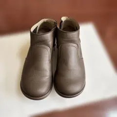 サイドジップ ショートブーツ ブラウン