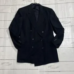 80s HERMES エルメス　ダブルブレスト テーラードジャケット ブラックのサムネイル