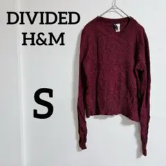 DIVIDED H&M エイチアンドエム【S】赤　クルーネック ニット レッド