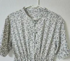 W CLOSET 花柄 ロングワンピース チャイナ風　半袖　スカート裏地あり