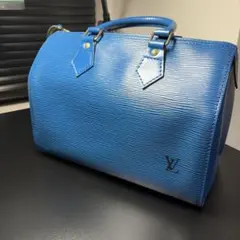 Speedy 25 Louis Vuitton エピレザー ハンドバッグ 青のサムネイル