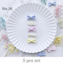再販No.36【王道3色⋈ギンガム・フラワー】ベビー＆キッズ　ヘアピン　出産祝い