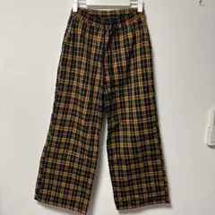 【美品】チェックワイドパンツ チェックパンツ シェフパンツ