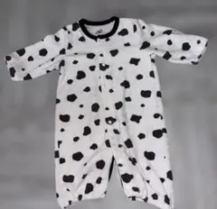 牛柄ロンパース　長袖　フリース素材