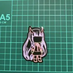 【F015】防水ステッカー　ネオン　女の子　鬼　小悪魔　制服　JK  ぱっつん