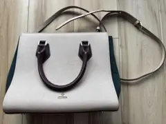 Luria 4℃ ハンドバッグ　ショルダーバッグ　ベージュ×グリーンのサムネイル