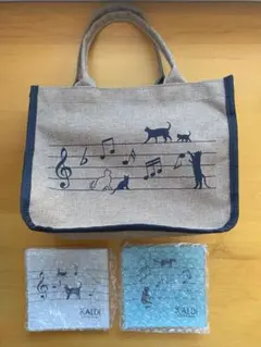 KALDI カルディ 猫の日バッグ ガラスプレート 皿